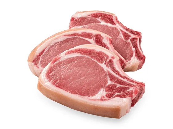 Chuletas de cerdo frescas